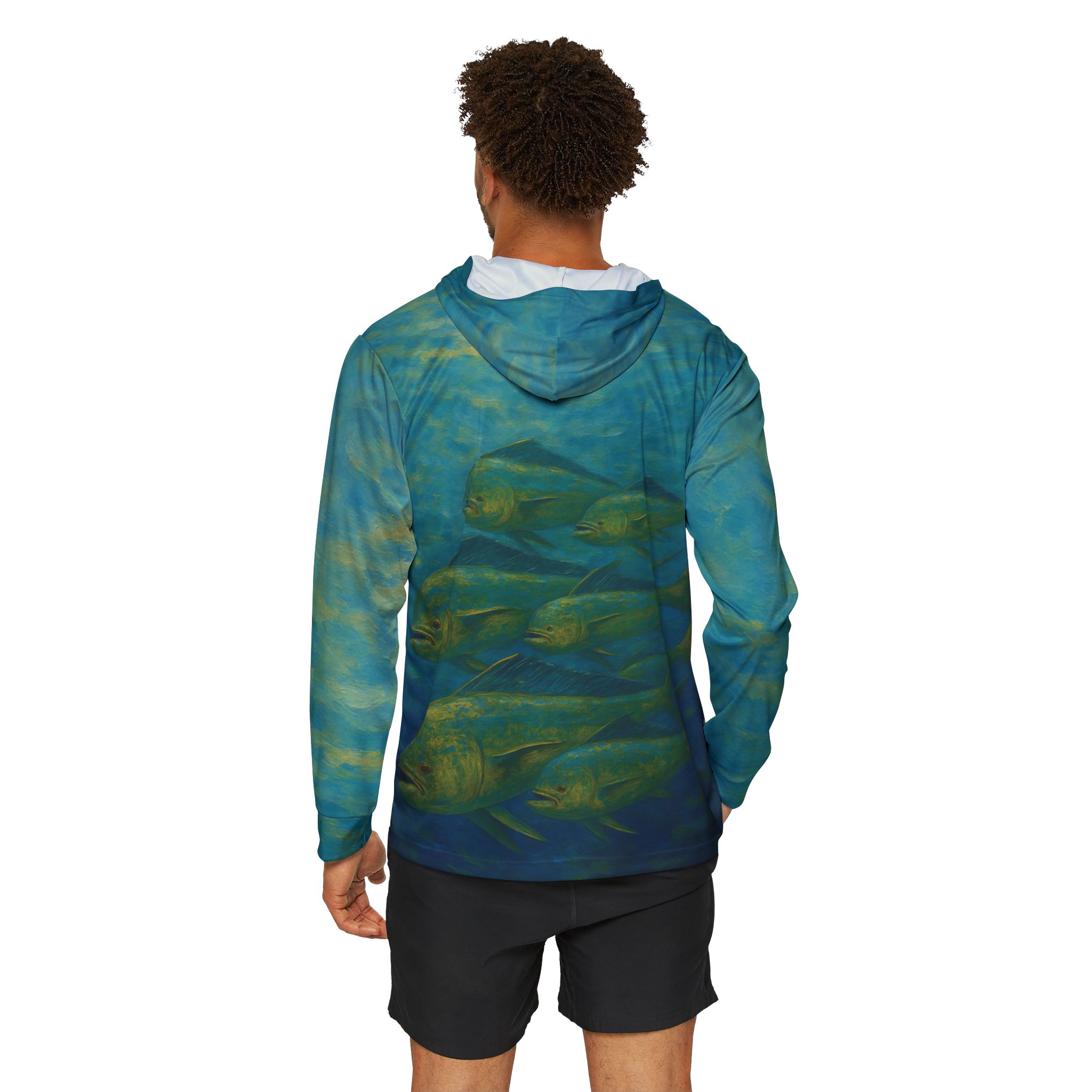 Abisal Mahi-Mahi Men's Long Sleeve UPF 50+ Sun Protection Hoodie Shirt - Image 2